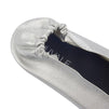 Ballerina Shoes, Foldable Ballet Flats (Silver, US 8.5-9.5)