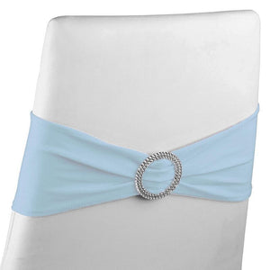 Light Blue Chair Sashes for Wedding Reception, Baby Shower, Birthday Party (50 Pack)