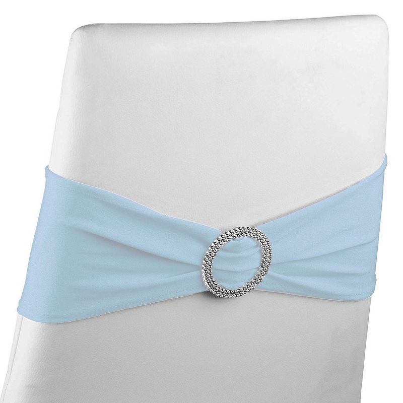 Light Blue Chair Sashes for Wedding Reception, Baby Shower, Birthday Party (50 Pack)