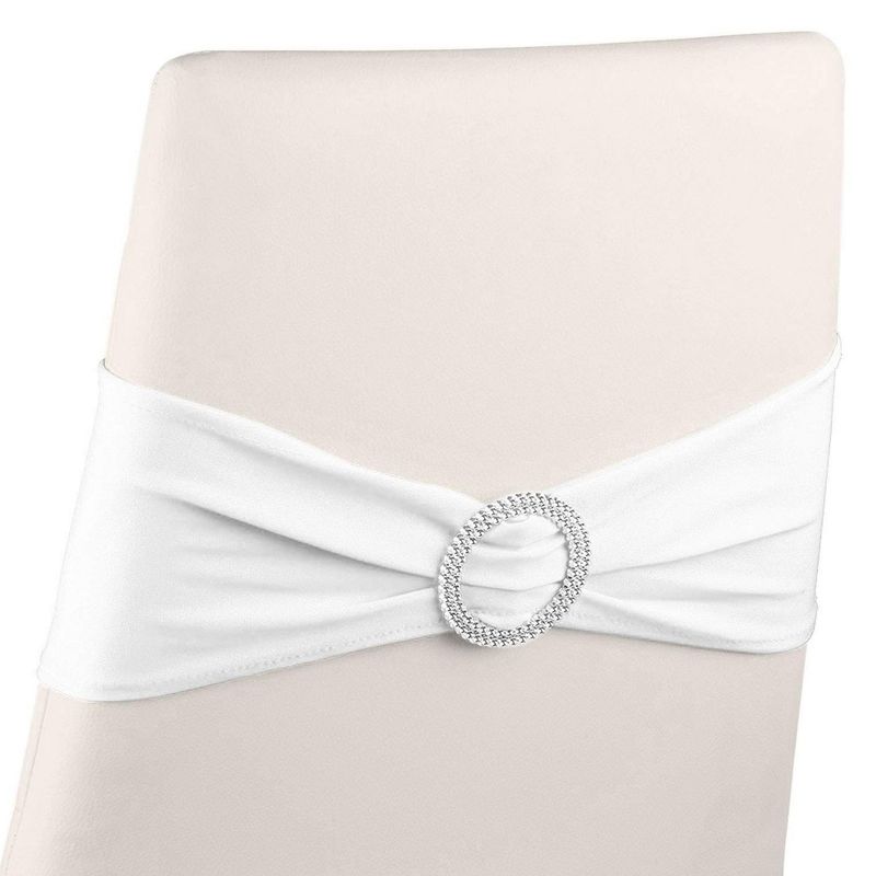 White Chair Sashes for Wedding Reception, Baby Shower, Birthday Party (50 Pack)