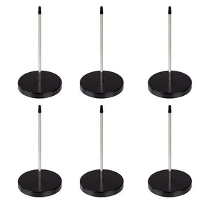 Juvale Receipt Holder - 6 Pack Ticket Stabbers, Stainless Steel Receipt Spike, Check Spindle for Restaurant, Office and Kitchen, Black and Silver, 2.75 x 5.5 Inches