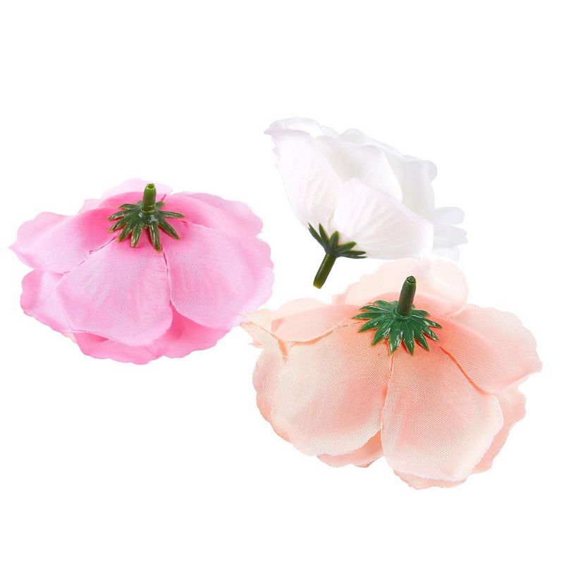 Juvale Artificial Flower Heads - 60-Pack Fake Fabric Flowers for Wedding Decorations, Baby Showers, DIY Crafts, Mixed Colors, 2.7 x 2.7 x 1.6 Inches