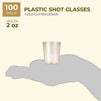 Juvale 100-Pack Bulk 2 Ounce Glitter Gold Plastic Disposable Party Shot Glasses