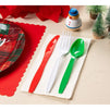 Christmas Themed Plastic Silverware Set, Forks, Knives, Spoons (96 Pieces)