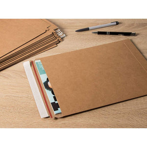 Rigid Mailers - 25-Pack Stay Flat Photo Document Mailers, Self-Seal Cardboard Envelope Mailers for Photos, Pictures, Documents, No Bend, Kraft Brown, 9 x 11 1/2 inches