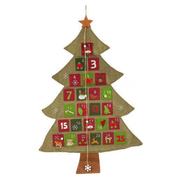 Christmas Advent Calendar, Tree Countdown (24.5 x 35.4 In, Red and Green)