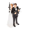 Juvale Wedding Cake Topper - Fun Wedding Couple Figures Decorations Gift (Bride Groom Figurines Holding Rifles)