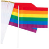 Handheld Rainbow Flags Gay Pride LGBTQ Pride Flag Banners (15.75 In, 24 Pack)