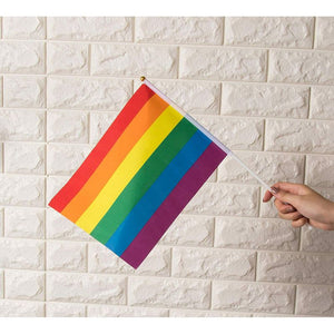 Handheld Rainbow Flags Gay Pride LGBTQ Pride Flag Banners (15.75 In, 24 Pack)