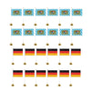 Juvale Bavaria and Germany Oktoberfest Desk Flags - 24-Piece German Theme Party Decoration Desktop Flags with Stick and Gold Stand, 12 of Each Flag, 8 x 5 Inches