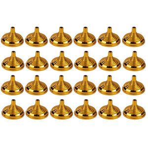 Juvale Mini Flag Stands - 24-Pack Table Flag Holders, Mini Flag Bases, Holds 4 x 6-Inch Mini Stick Flags, Ideal for Table Centerpiece, Party Supplies and Decoration, Gold, 2.1 x 1.5 Inches
