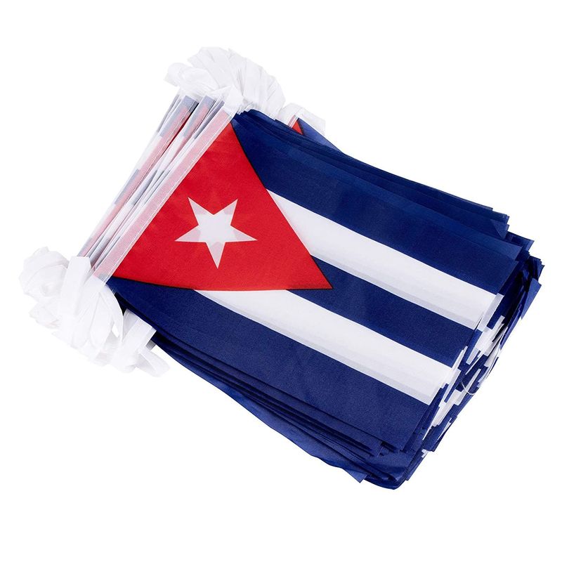Juvale Cuban String Flags - 100-Piece Pennant Banner Hanging Decoration, Cuba Flag Garland for Indoor Outdoor Display, 5.75 x 8 Inches, 82 Feet Total Length