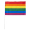 Mini Rainbow Flags Gay Pride, Handheld Stick Flags (15.75 In, 12 Pack)