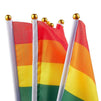 Mini Rainbow Flags Gay Pride, Handheld Stick Flags (15.75 In, 12 Pack)