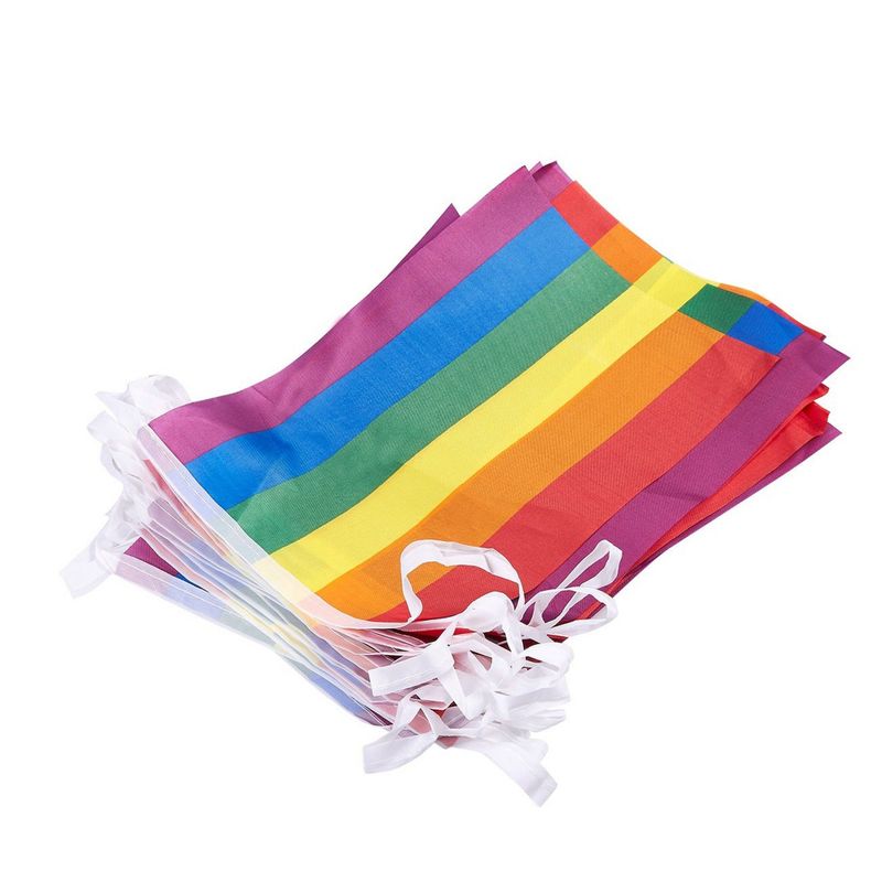 Gay Pride Flag Banner, Rainbow Flags for LQBTQ Pride (37.4 Ft, 32 Piece)