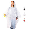 4 Pack Kids Disposable Ponchos with Ball - Disposable Raincoats for Boys and Girls - Childs Poncho, White