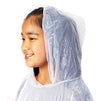 4 Pack Kids Disposable Ponchos with Ball - Disposable Raincoats for Boys and Girls - Childs Poncho, White