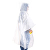 4 Pack Kids Disposable Ponchos with Ball - Disposable Raincoats for Boys and Girls - Childs Poncho, White