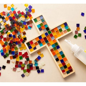 Glass Mosaic Tiles, Arts and Crafts Supplies (40 Colors, 0.4 In, 1000 Pieces)