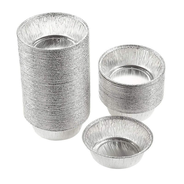 Juvale Aluminum Foil Pie Pans - 100-Piece Round Disposable Tin Pans for Baking, Roasting, Broiling Cooking, for Temperatures Up to 500-F, 4.9 x 1.5 x 4.9 Inches