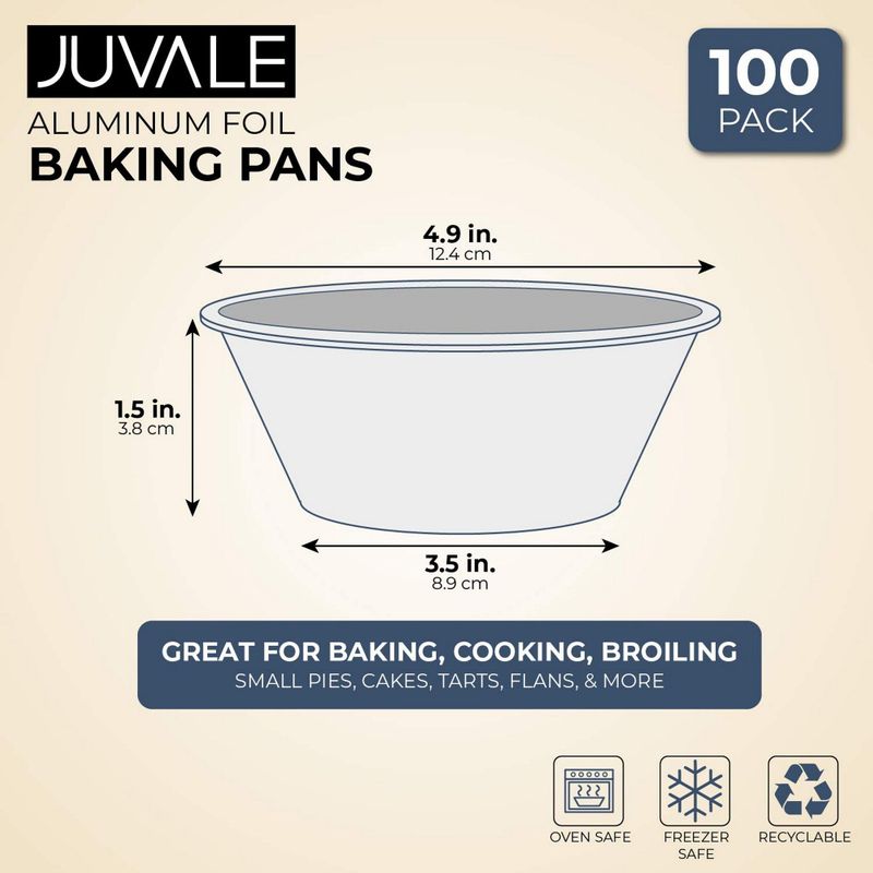 Juvale Aluminum Foil Pie Pans - 100-Piece Round Disposable