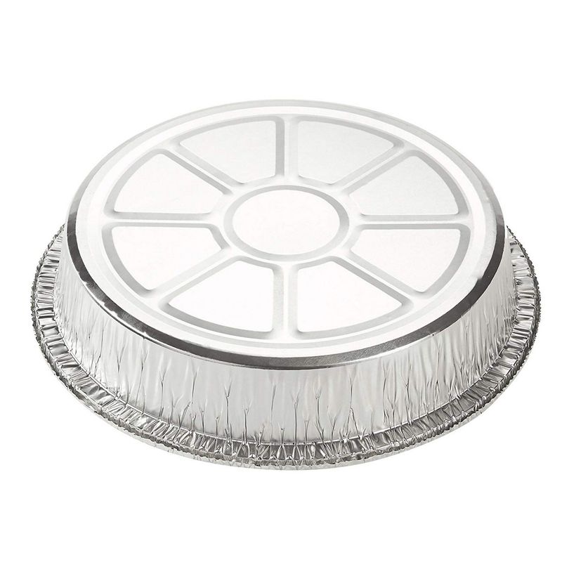 9 Disposable Round Aluminum Foil, Food Pans with Flat Board Lids