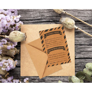 Retirement Card – 50-Pack Happy Retirement Cards Bulk, Retirement Well Wish and Advice Cards, Includes Envelopes, Perfect for Retirement Parties, 4 x 6 Inches, Kraft