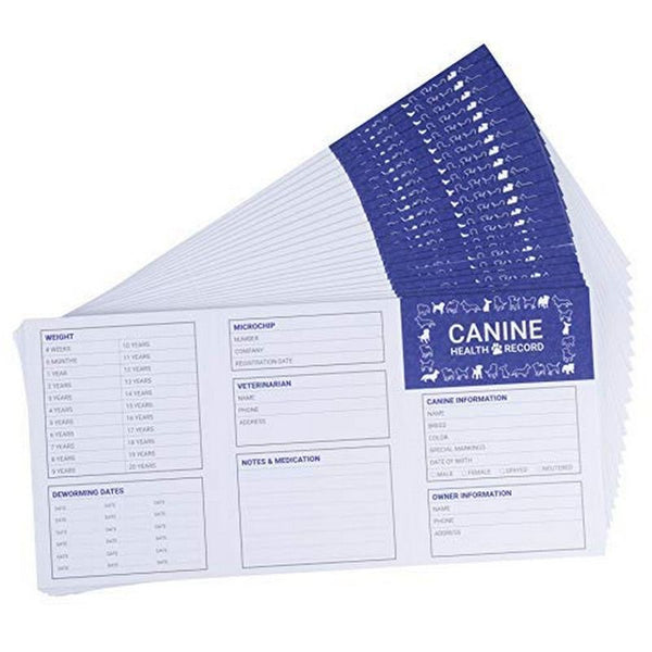 Juvale Dog Vaccination Record – 24 Pack Dog Vaccines, Puppy Shot Record, Pet Health Record for Canine, White, 4.9 x 3.4 Inches