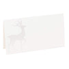 Christmas Tent Placecards, Silver Reindeer Foldover Table Cards (100 Pack, 2 x 3 In)