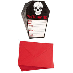 Halloween Invitation Cards - 60-Pack Halloween Party Invites, Fill-in Invitations with Envelopes, Skull Design, 4.6 x 7 Inches