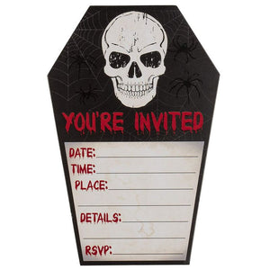 Halloween Invitation Cards - 60-Pack Halloween Party Invites, Fill-in Invitations with Envelopes, Skull Design, 4.6 x 7 Inches