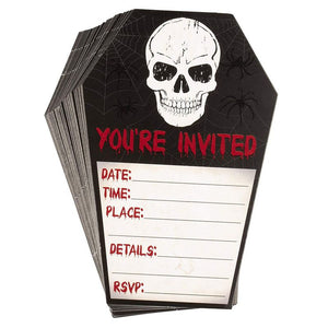 Halloween Invitation Cards - 60-Pack Halloween Party Invites, Fill-in Invitations with Envelopes, Skull Design, 4.6 x 7 Inches