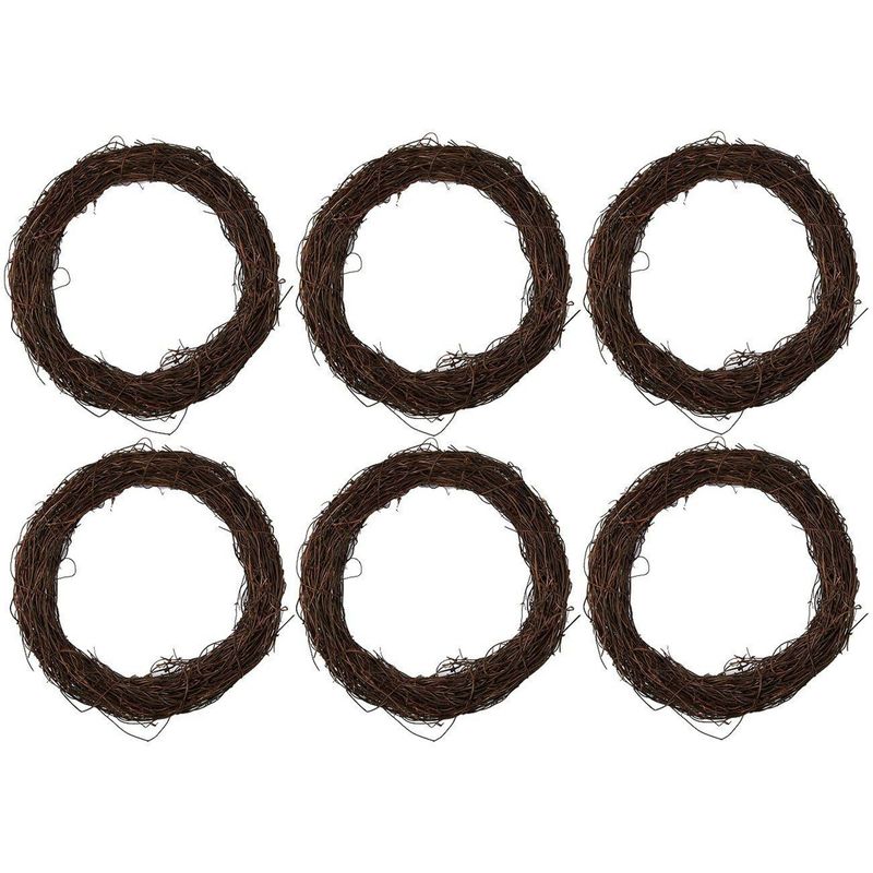 Grapevine Wreaths, Wooden Wreath for Crafts and Decor (6.2 In, 6 Pieces)