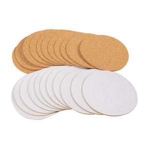 Self-Adhesive Cork Circle - 50-Pack Cork Backing Sheets for Coasters and DIY Crafts