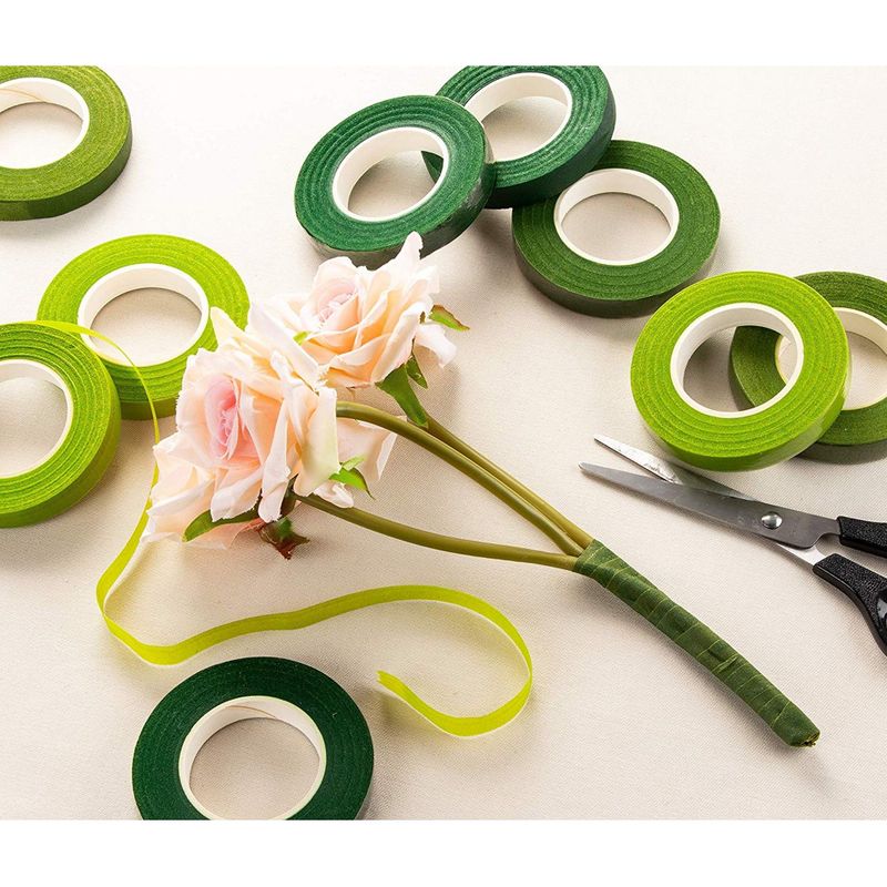 12 Pcs Floral Tape Florist Stem Wrap Green Tape For Bouquet