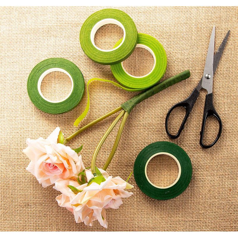 Floral Tape - 12-Pack Florist Tape, Green Floral Adhesives, Perfect for Bouquet Stem Wrapping, Floral Arrangement and Crafts, 0.47 Inches x 30 Yards, 4 Green Shades