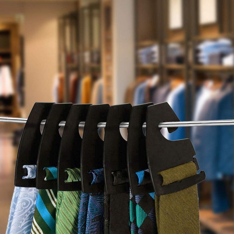 Juvale Plastic Tie Hangers - 100-Pack Black Necktie Hook Hangers, Standard  Size 2 x 2.8 Inches, Bulk Retail Shop Display Supplies, Closet Organizer