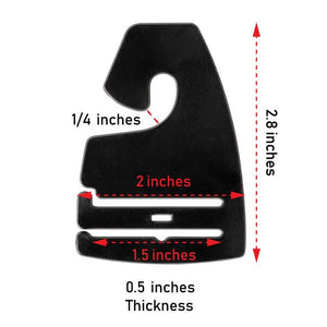 Juvale Plastic Tie Hangers - 100-Pack Black Necktie Hook Hangers, Standard Size 2 x 2.8 Inches, Bulk Retail Shop Display Supplies, Closet Organizer