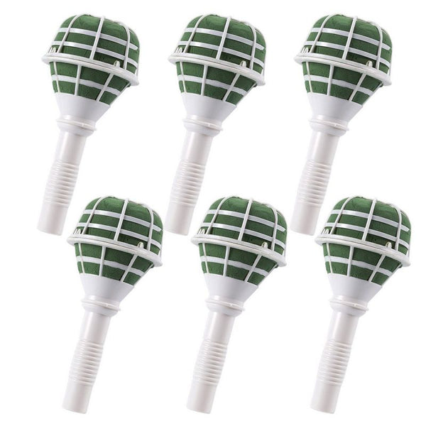 Juvale Bouquet Holder - 6-Pack Flower Bouquet Holder, Bridal Bouquet Handle for Flower Arrangement Wedding Bouquet Supplies, Green Foam, 3.2 x 7 x 3.2 Inches