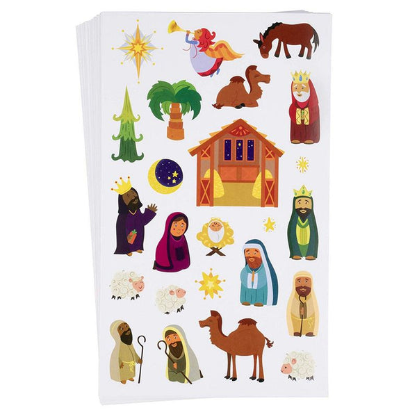 Nativity Christmas Stickers (8.5 x 5 in, 36 Sheets, 868 Pieces)