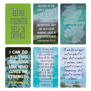 24-Pack Plastic Bible Scripture Encouragement Cards, Christian Inspirational Prayer Verses, Wallet Size, 3 x 2 Inches