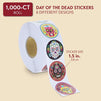 Day of The Dead Sugar Skull Sticker Roll (1.5 in, 1000 Count)