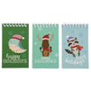 Christmas Mini Notebooks, Kids Stocking Stuffers (3 x 5 In, 6 Designs, 24 Pack)