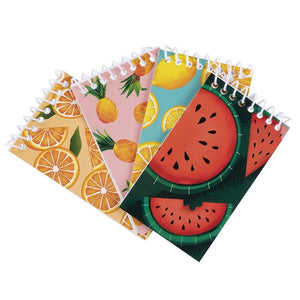Juvale Mini Spiral Notebooks with 4 Fruit Designs (3 x 5 Inches, 24-Pack)