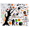 Halloween Wall Stickers - 2-Sheet Festive Halloween Theme Wall Decals, Peel & Stick Removable Halloween Decoration Stickers for Home, Windows, Doors, Glass, Includes Skeleton, Frankenstein, Pumpkin