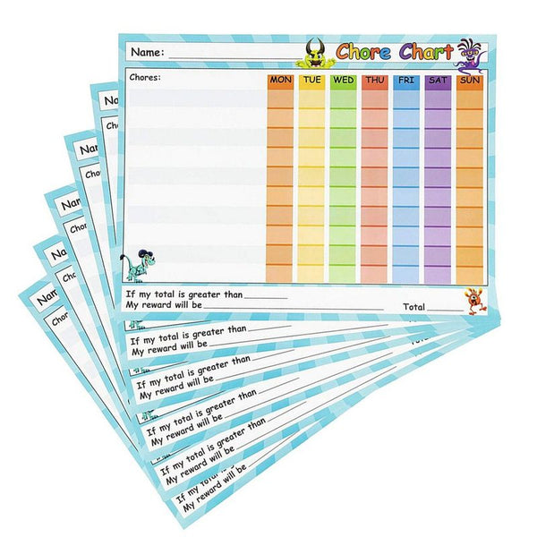 Juvale 6 Pack Chore Chart, Kids Reward Behavior Charts for Classroom, 14.5 x 11 in.
