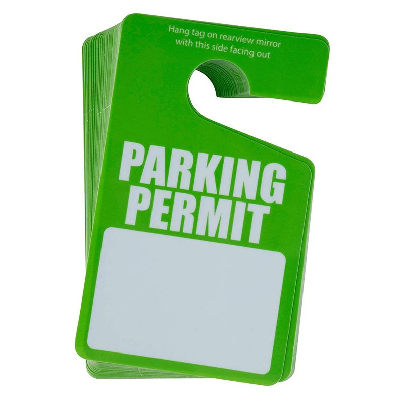 Juvale 100 Pack Temporary Parking Permit Hang Tags Numbered 0001- 0100,  Hanging Passes For Car Mirrors, Bulk, Green, 3.15 X 4.75 In : Target