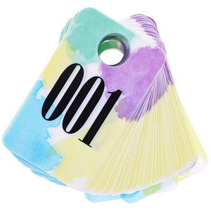 Live Sale Plastic Number Tags, Mirrored Paparazzi Cards (Watercolor, 001-100)