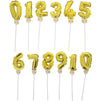 Juvale 12-Pack Mini Cake Topper Number Balloons, Birthday Party Decor, Metallic Gold, 5.5 Inches