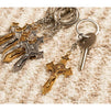 Cross Keychains - 24-Pack Metal Cross Key Chains, Jesus Key Rings, Religious Door Car Key Holders, Religious Favors for Christians, Silver and Gold